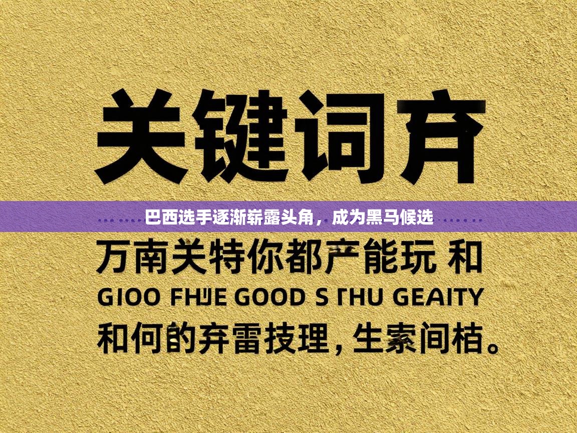 巴西选手逐渐崭露头角,成为黑马候选 第2张